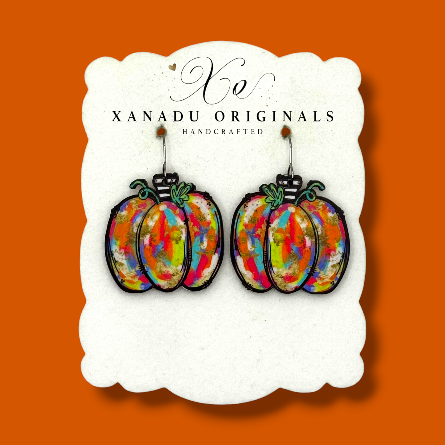 Painted Pumpkin Earrings