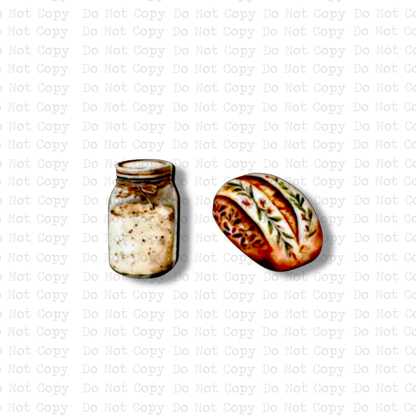 Sour Dough Starter and Bread Stud Post Earring