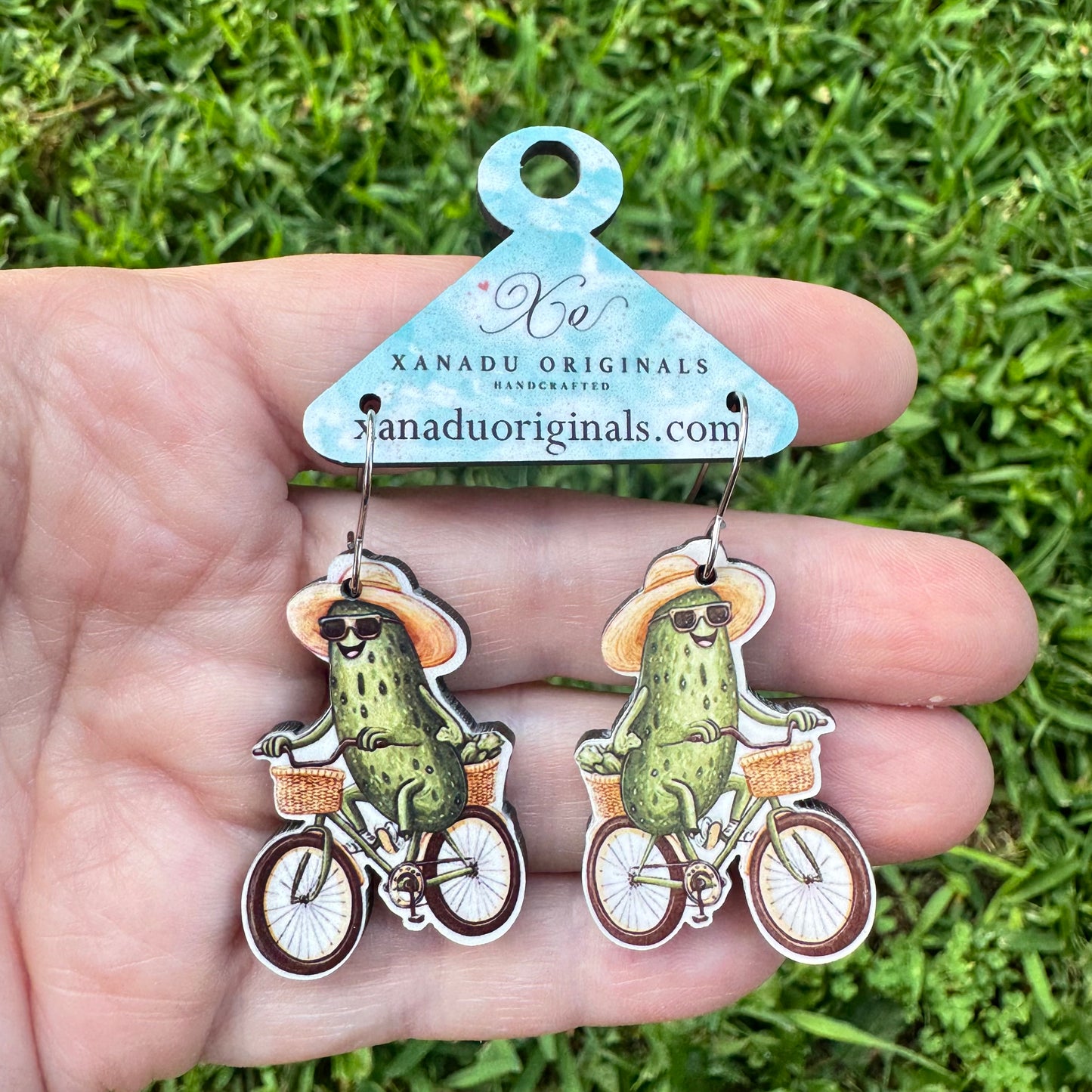 Pickle Cycling Earrings