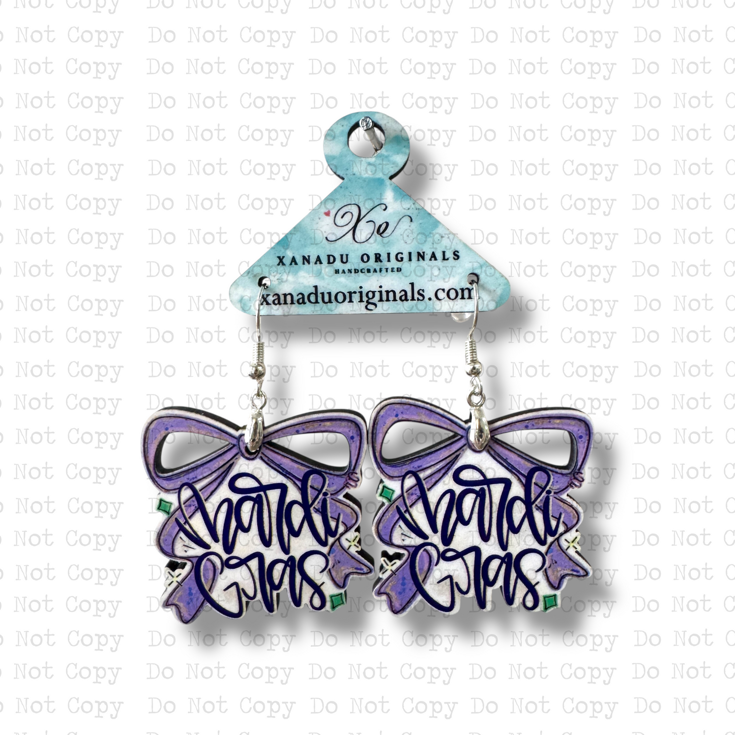 Mardi Gras Bow Earrings