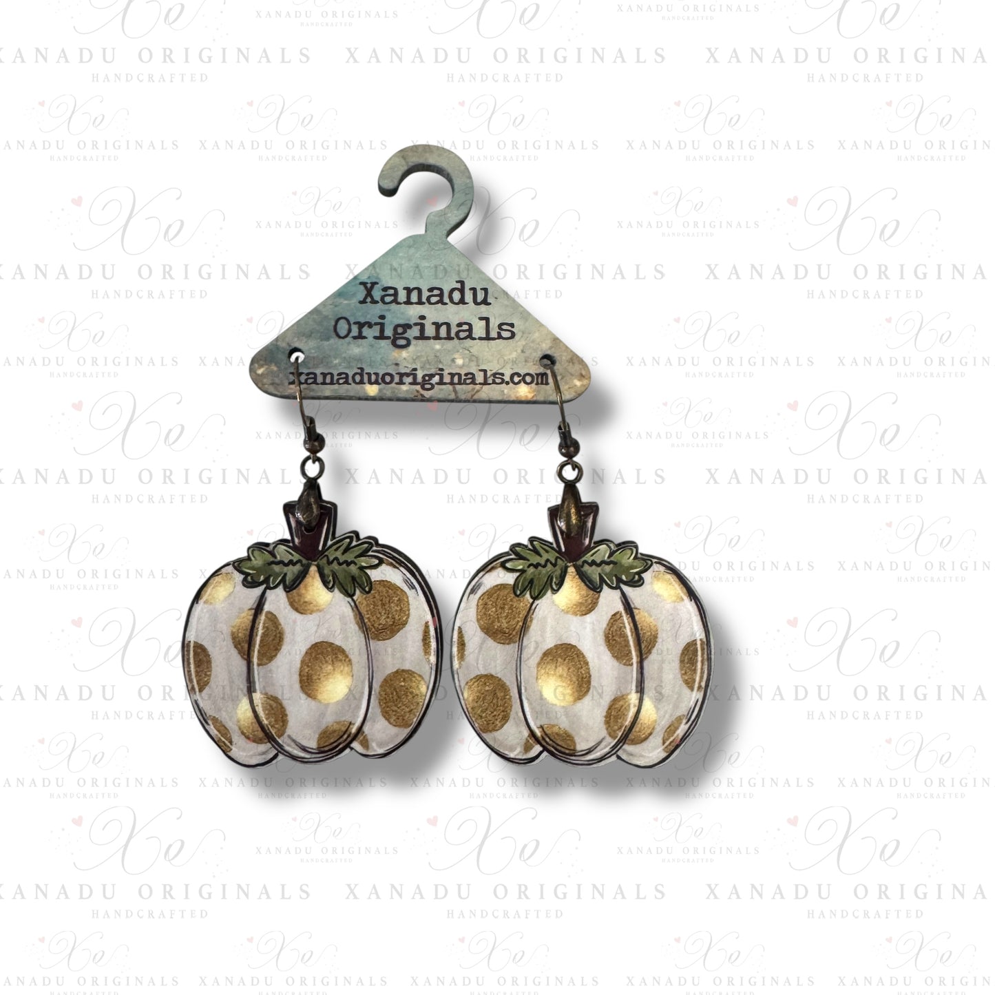 Golden Dot Pumpkin Earrings