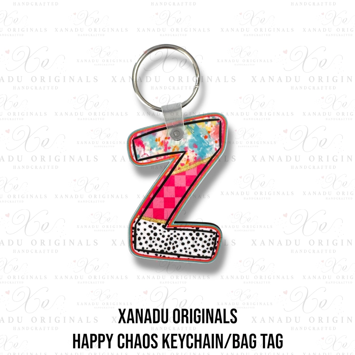 Happy Chaos Alpha Keychains (A-Z) | Bag Tag