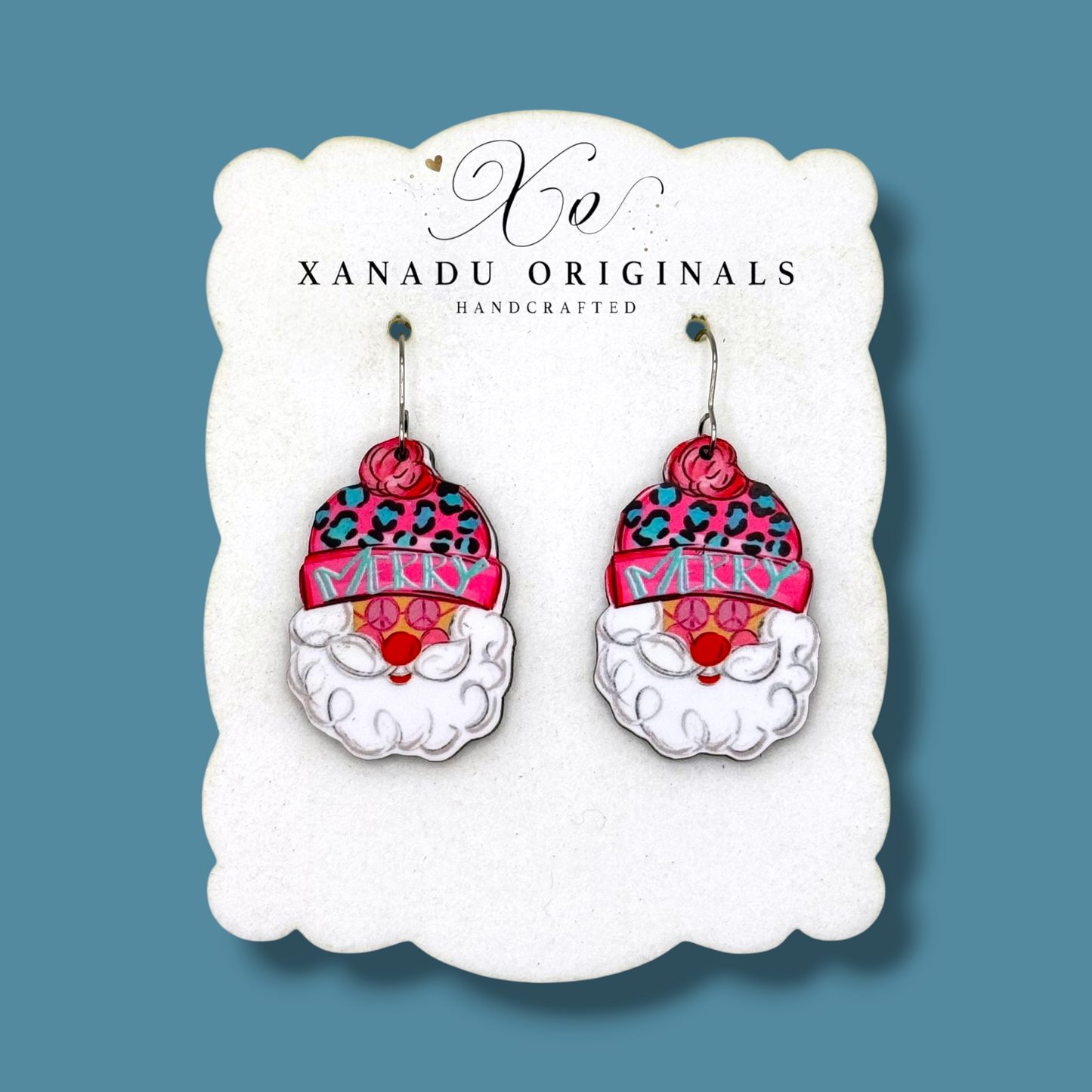 Merry Hippie Santa Earrings