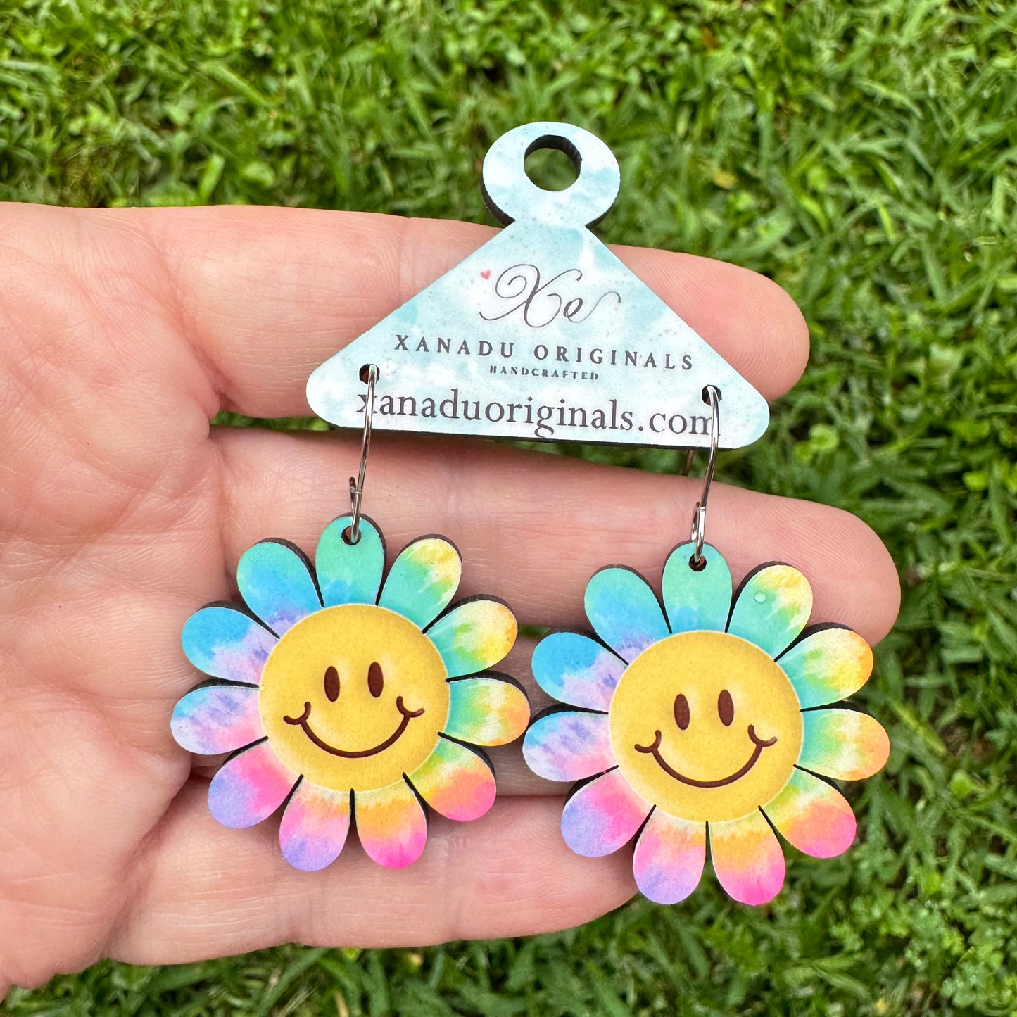 Retro Smiley Rainbow Earrings