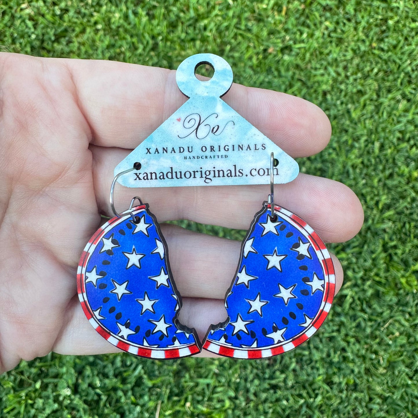 Patriotic Watermelon Earrings