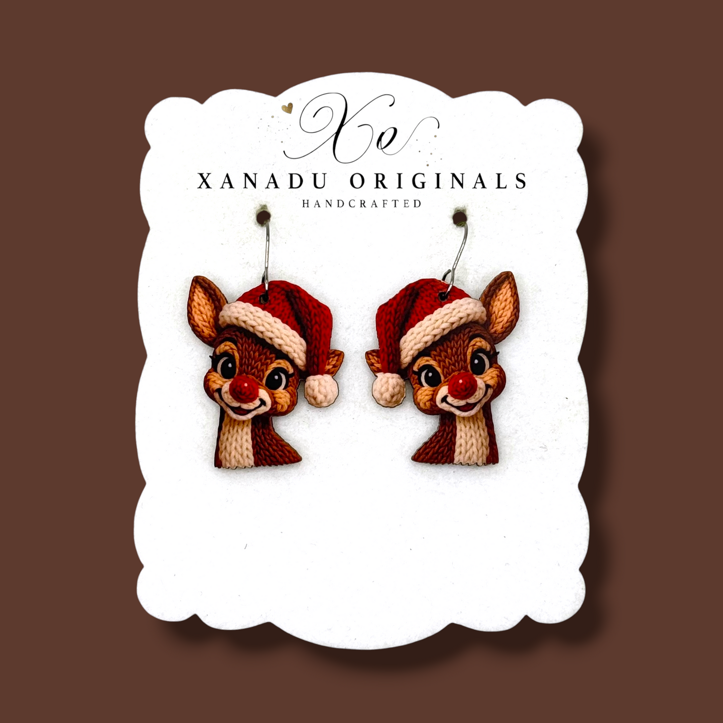 Rudolph Yarn Earrings