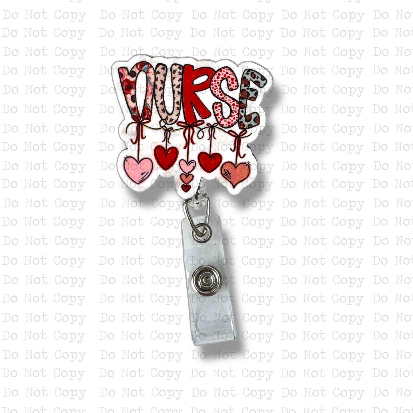 Nurse Hearts Interchangeable Badge Button with Reel Option