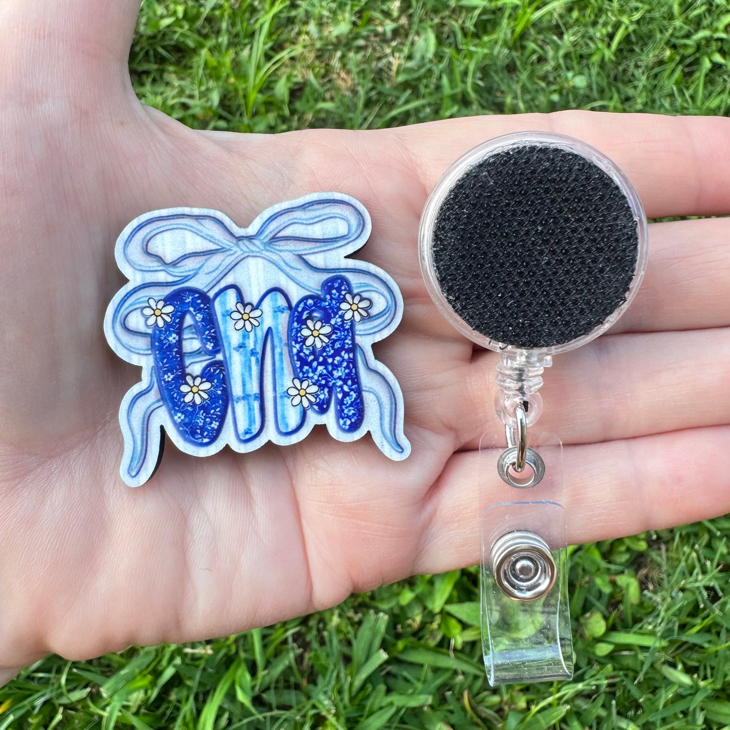CNA Chinoiserie Bow Retractable Interchangeable Badge Reel