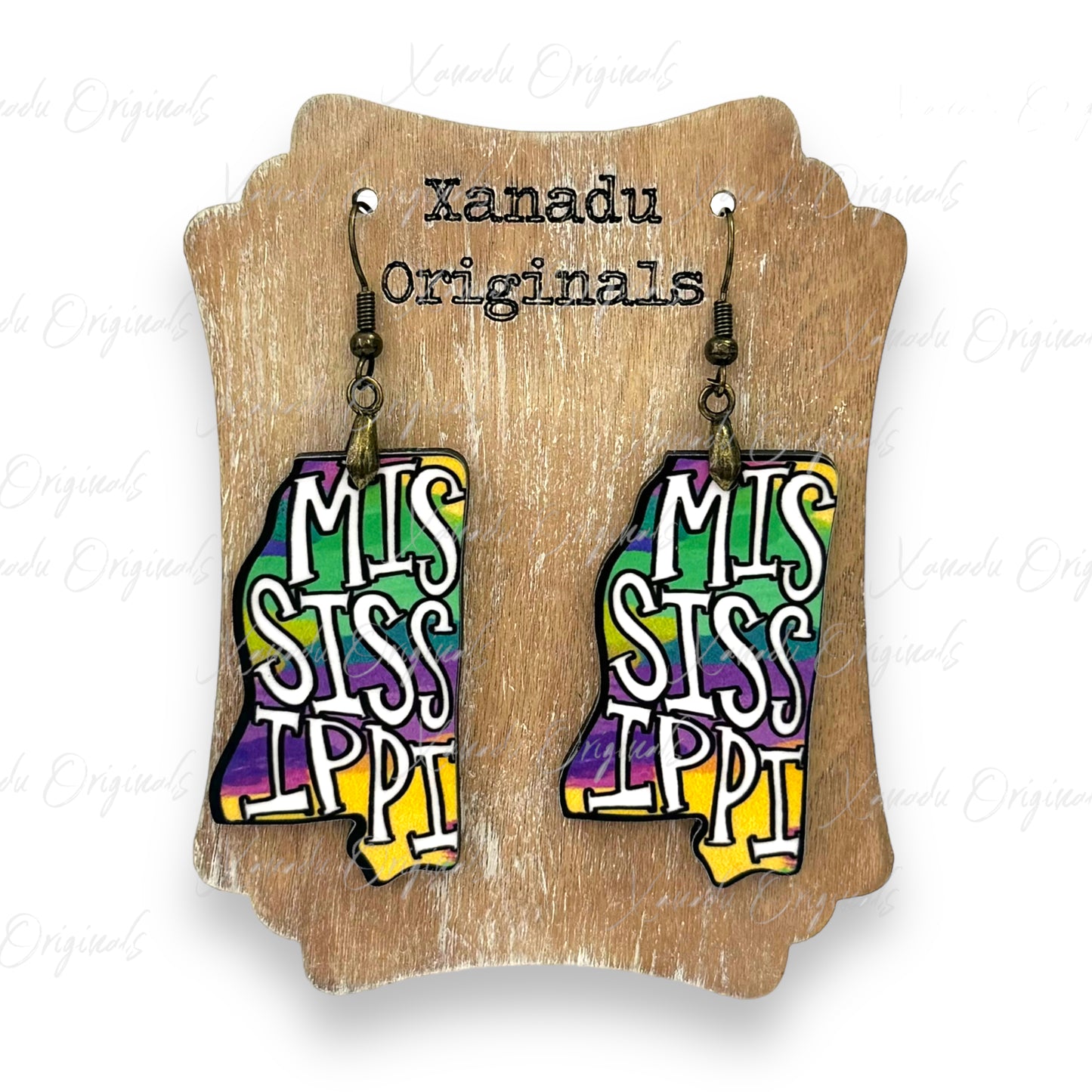 Mississippi Mardi Gras Earrings