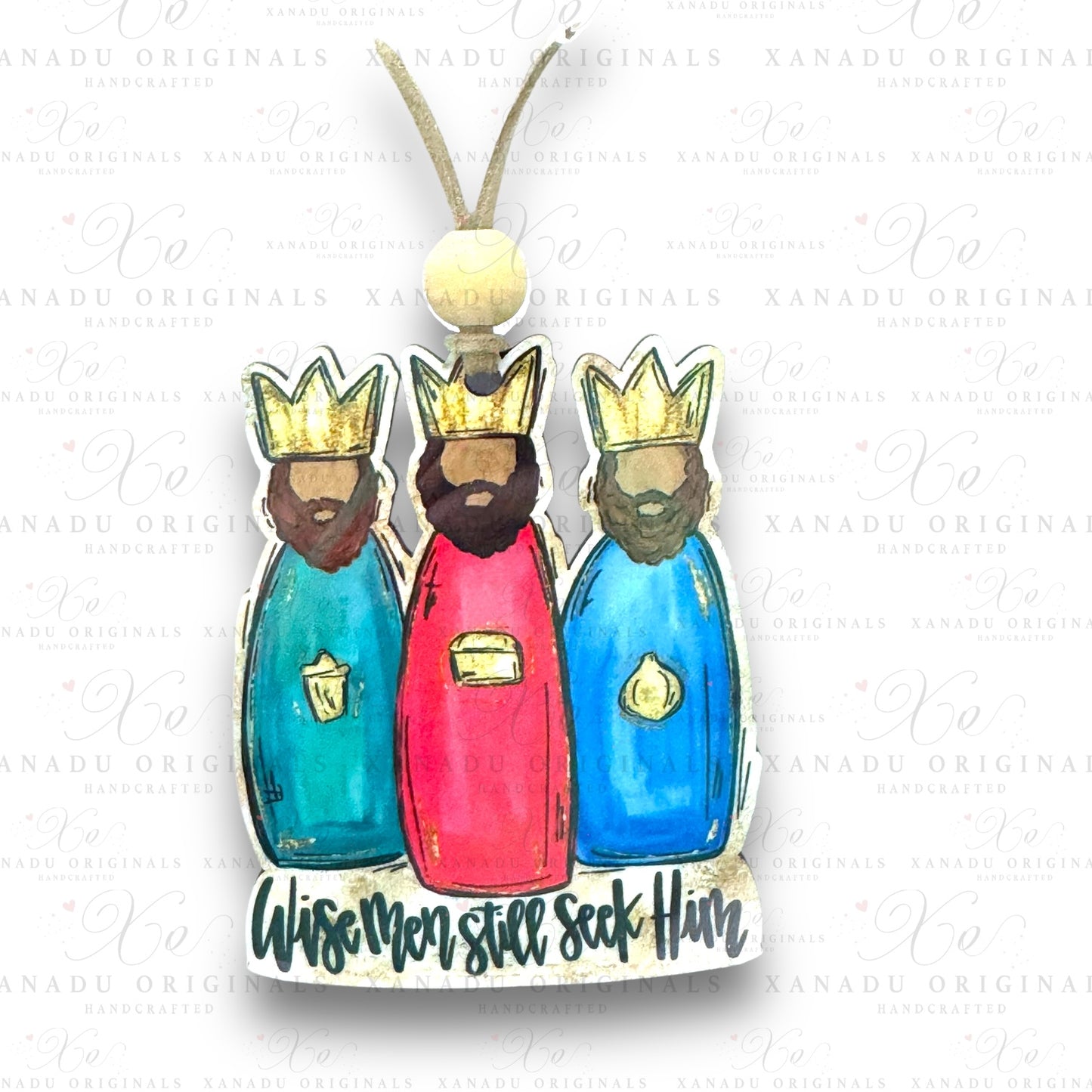 Wise Me Still Seek Him Jewel Tone Christmas Ornament