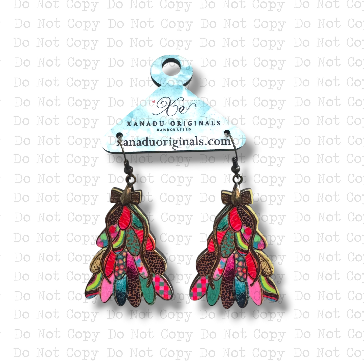 Boho Christmas Tree Earrings