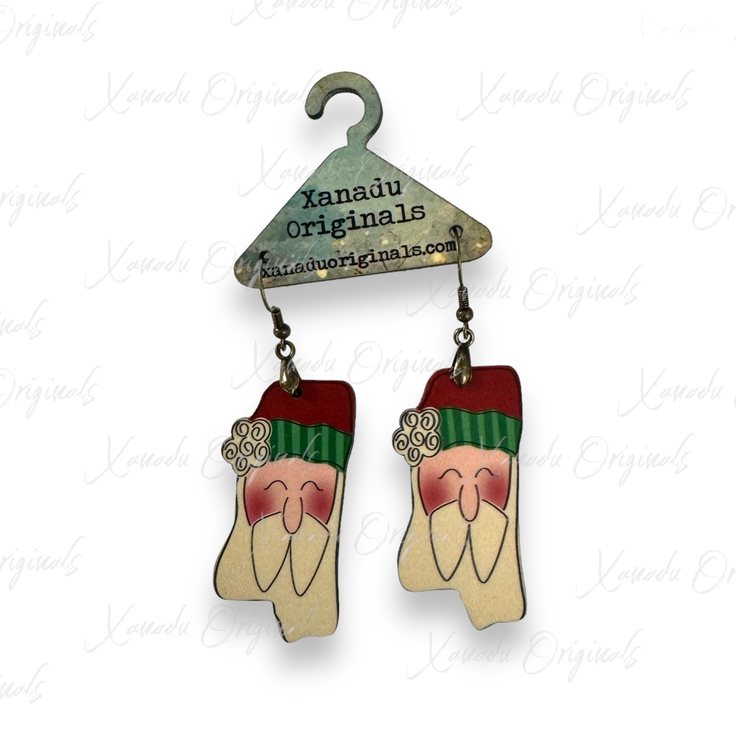 Mississippi Vintage Santa Earrings