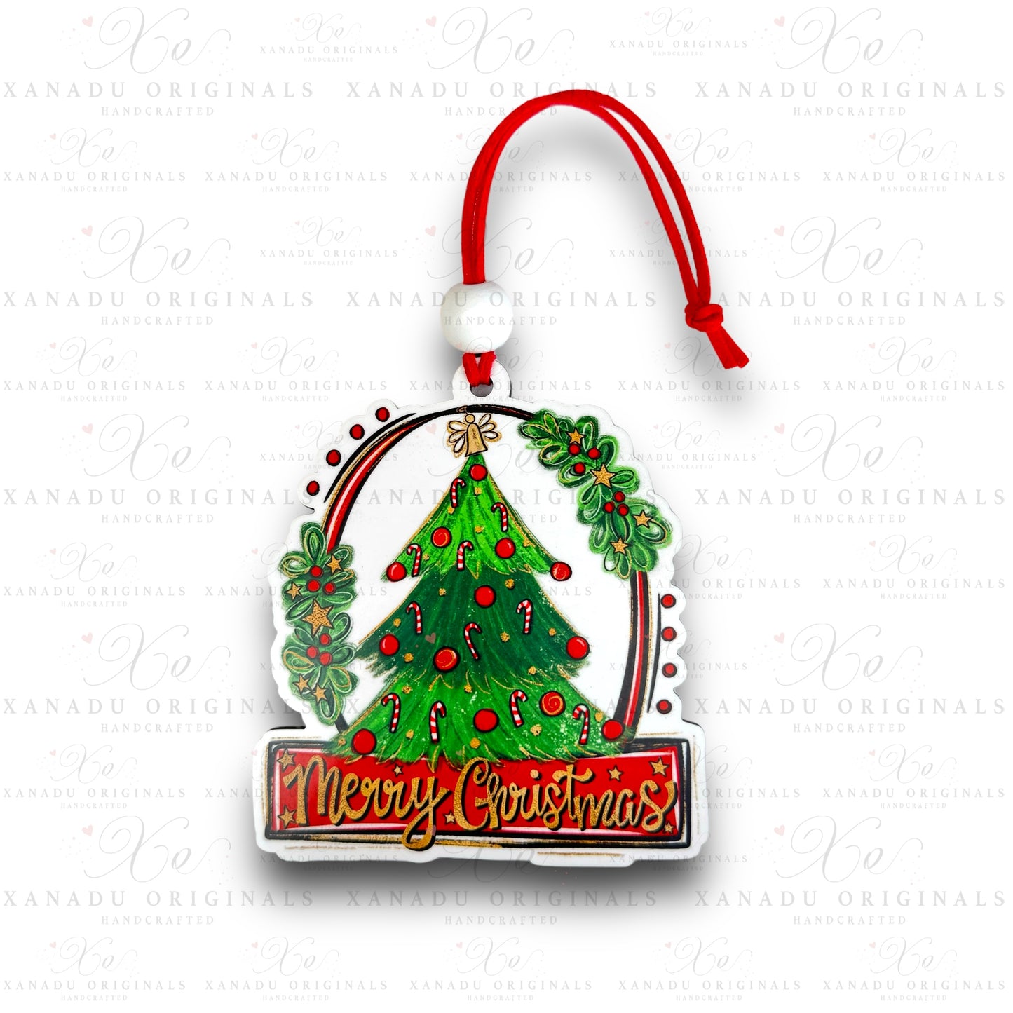 Merry Christmas Traditional Tree Christmas Ornament
