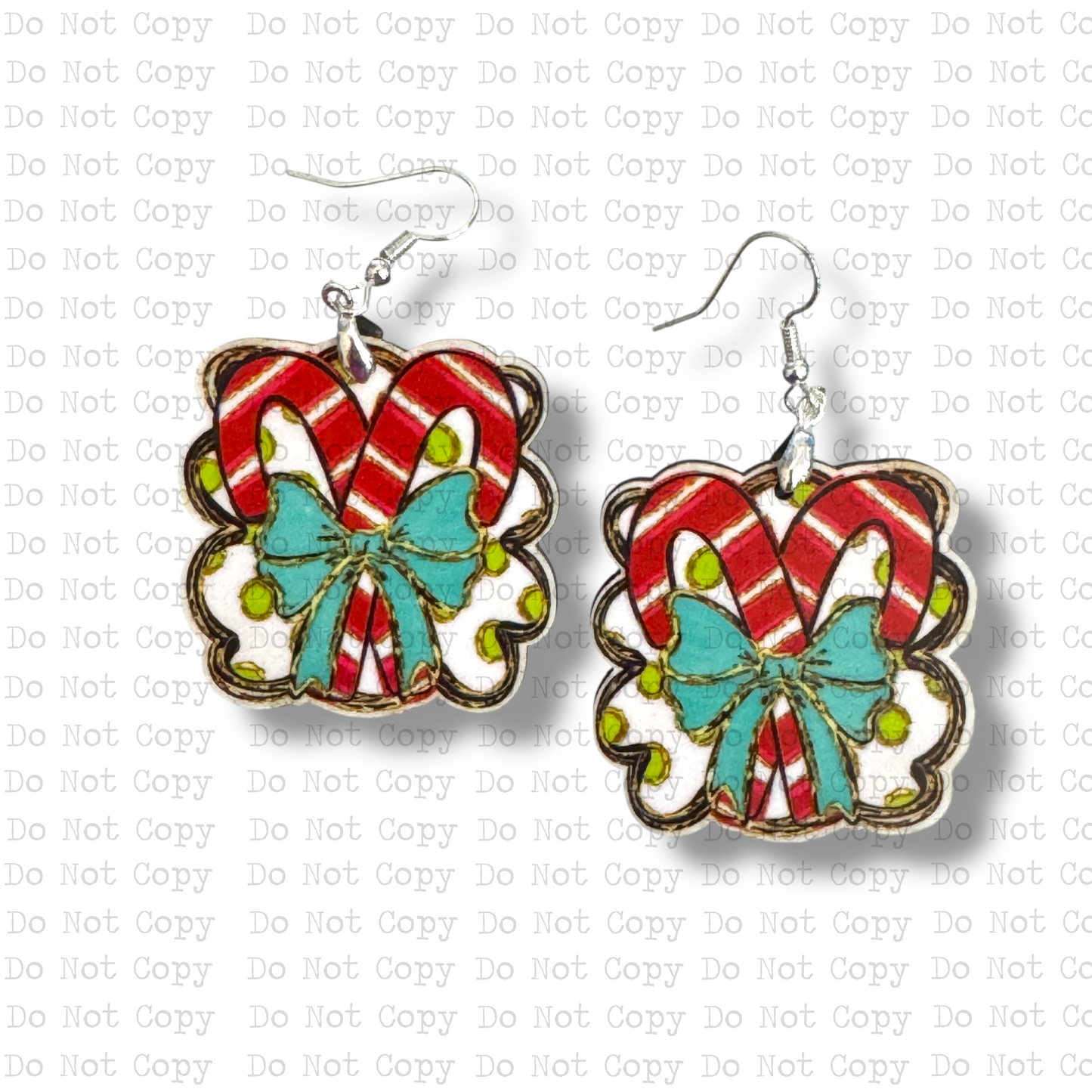 Candy Cane Bow Earrings