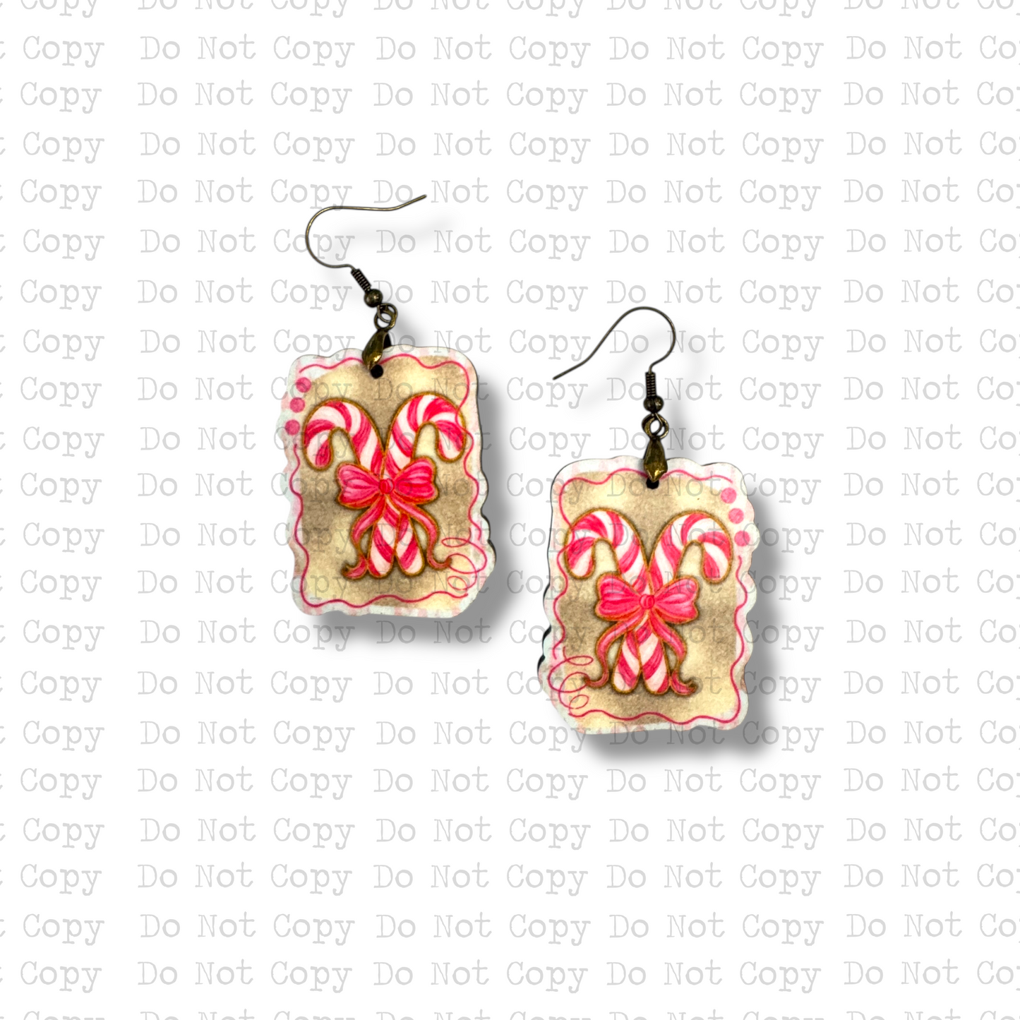 Brushstroke Candy Cane Earrings