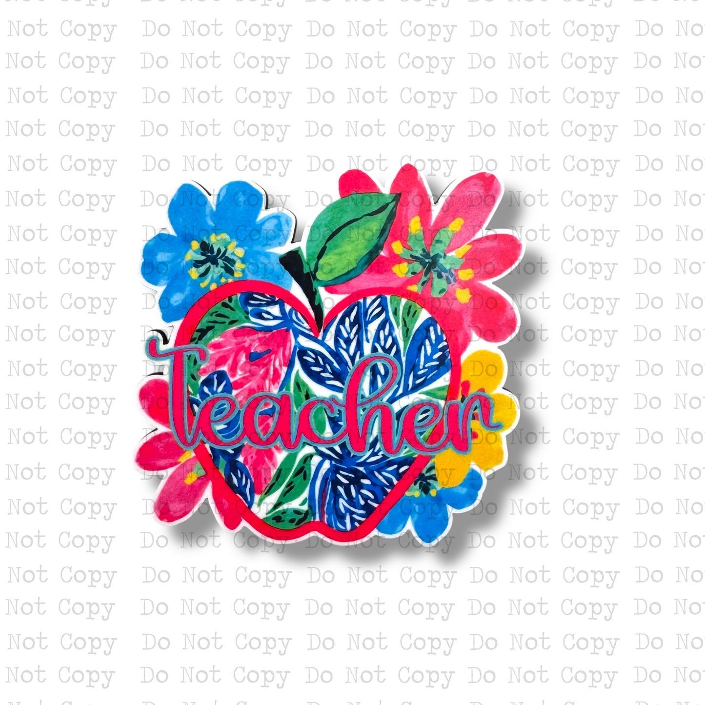 Floral Teacher Magnet