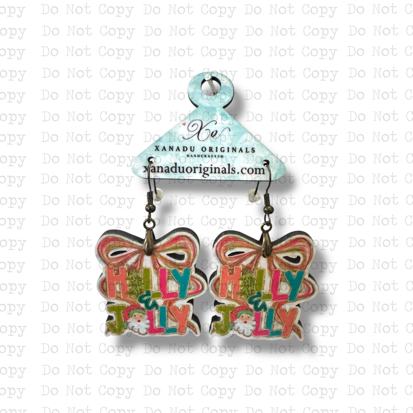 Jolly Santa Bow Earrings