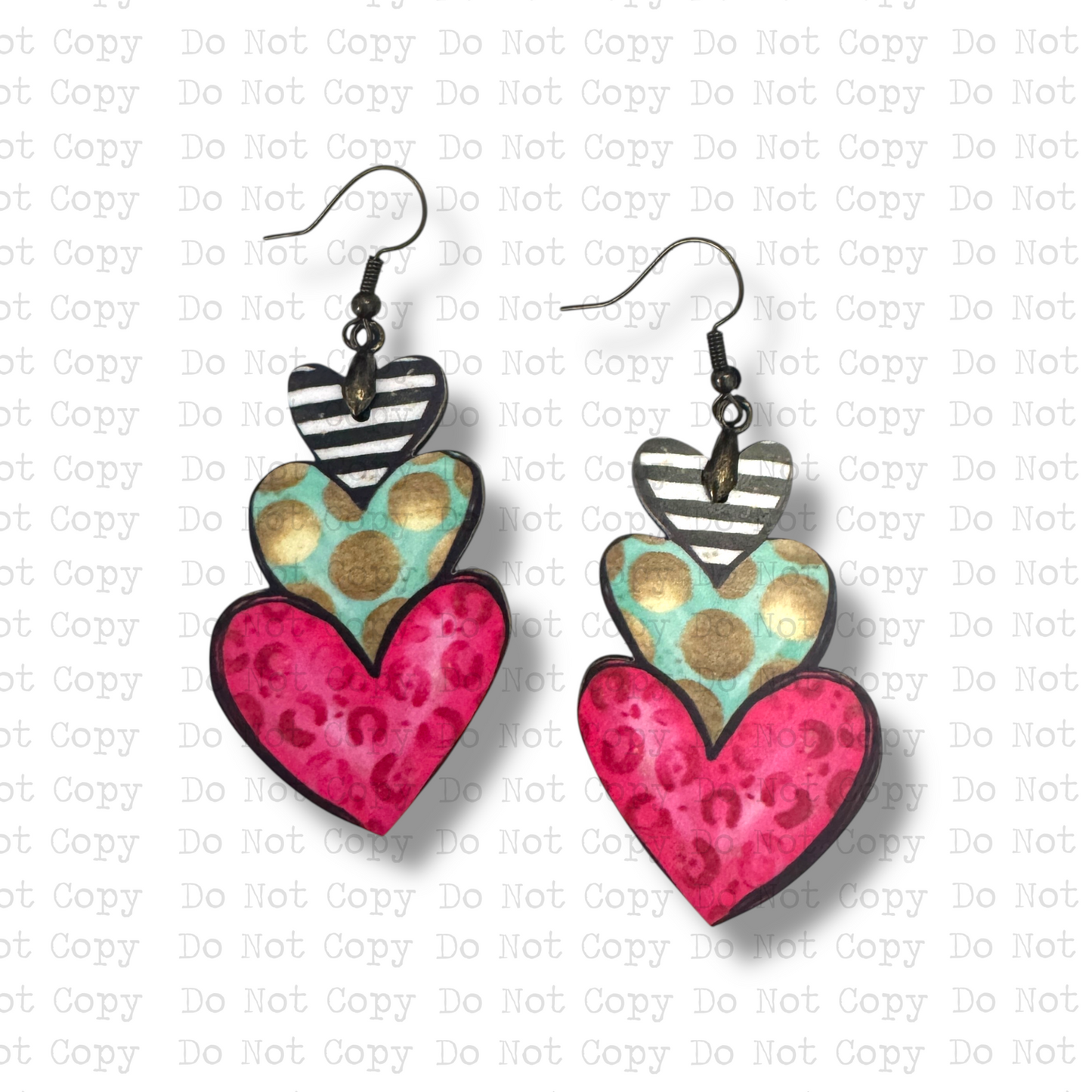 Whimsical Heart Stack Earrings