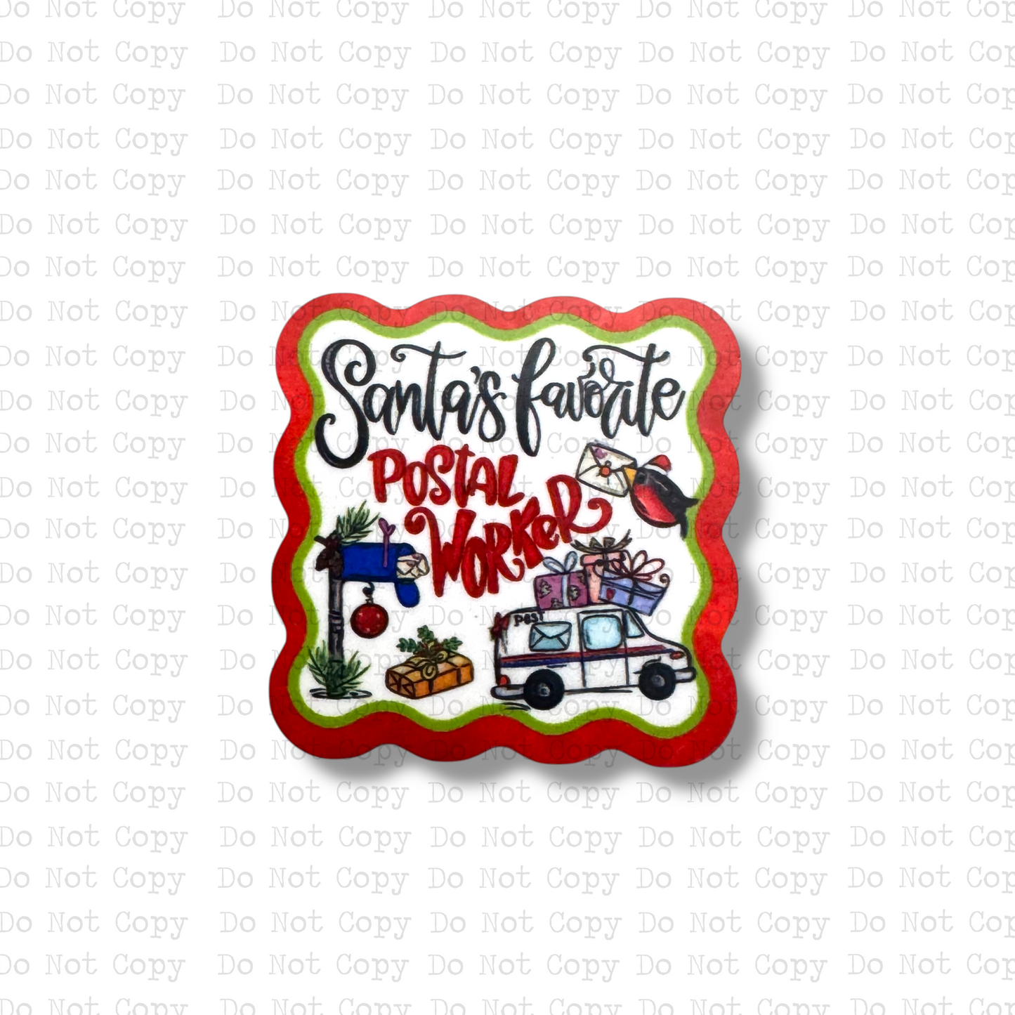 Santa's Favorite Postal Worker Interchangeable Badge Button with Reel Option