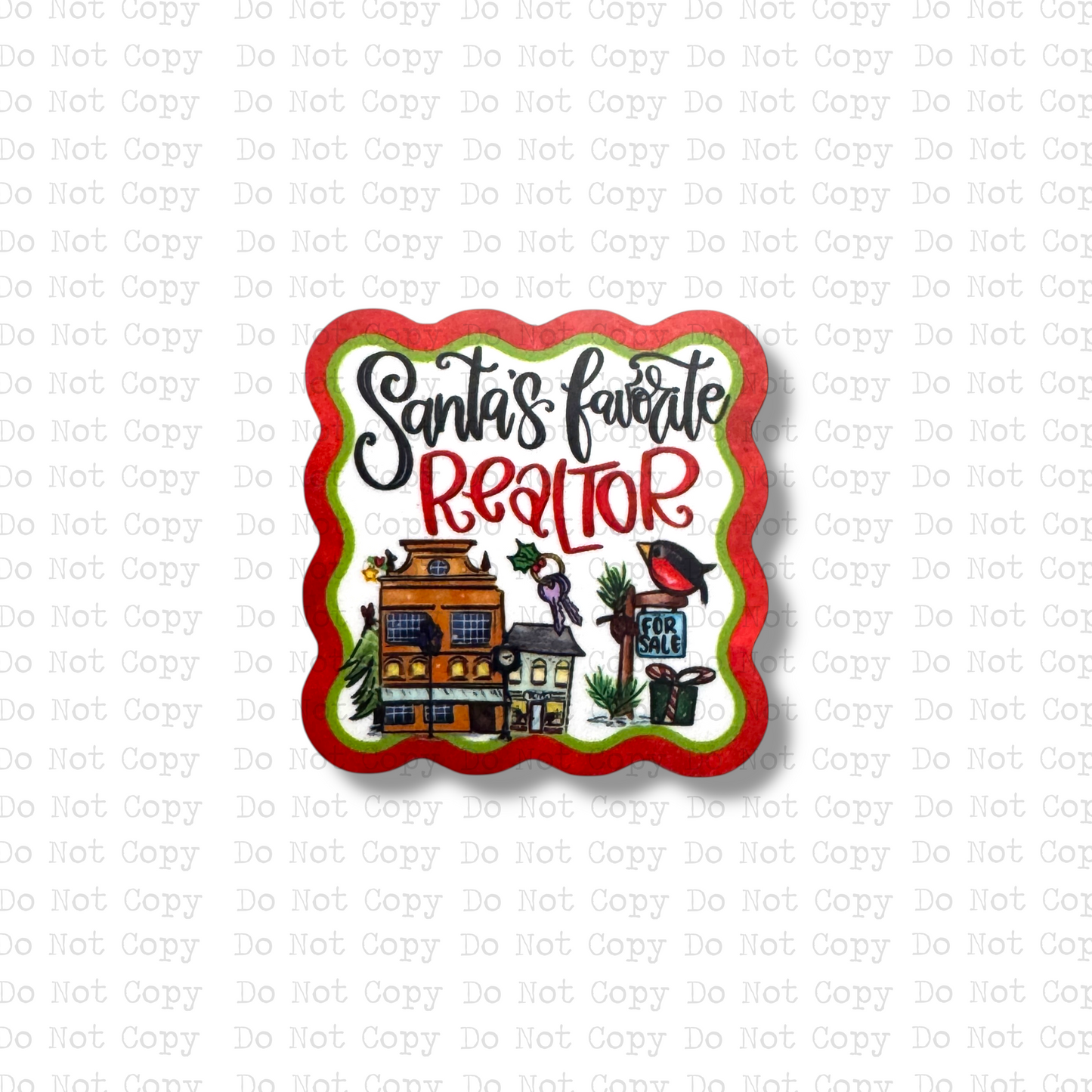 Santa's Favorite Realtor Interchangeable Badge Button with Reel Option