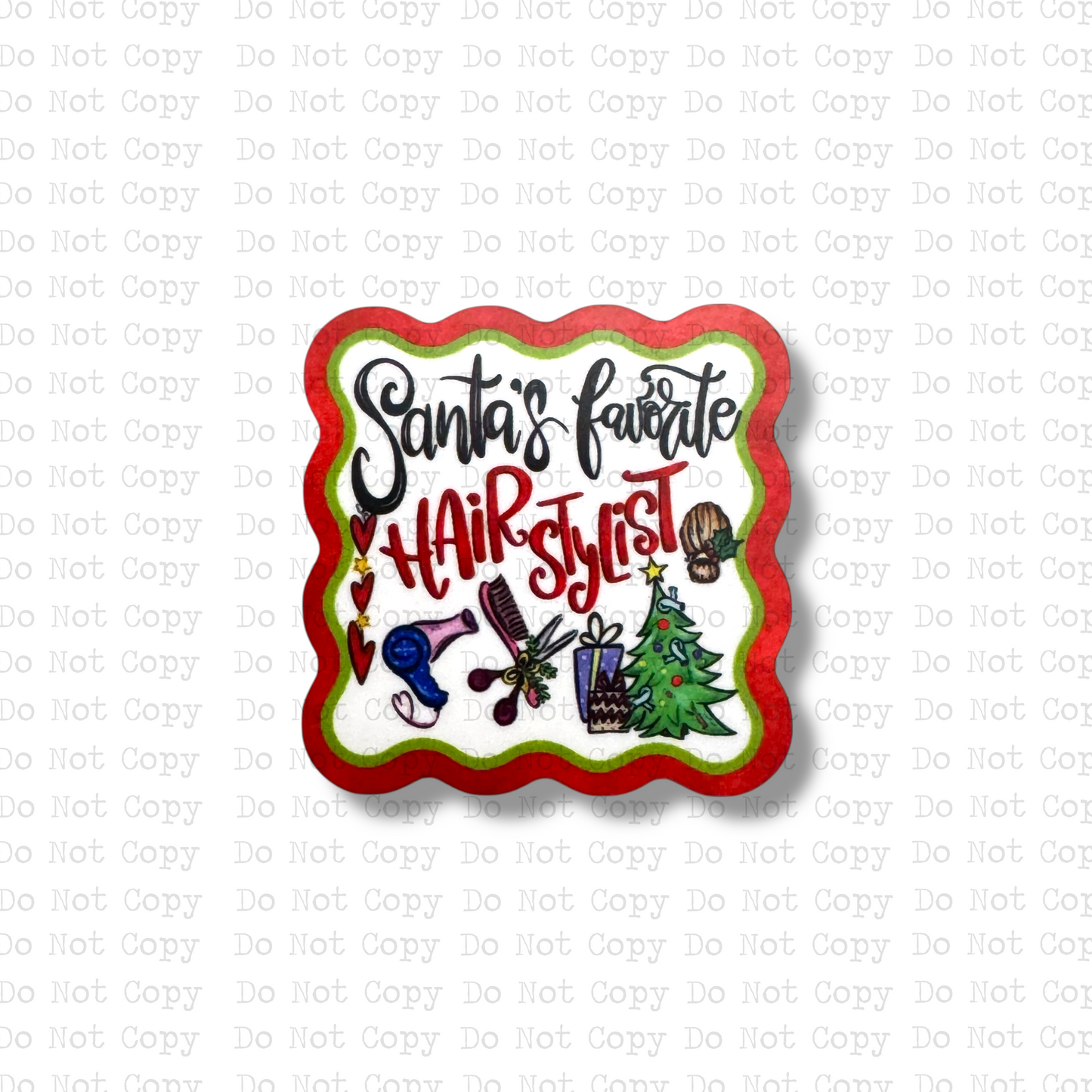 Santa's Favorite Hair Stylist Interchangeable Badge Button with Reel Option
