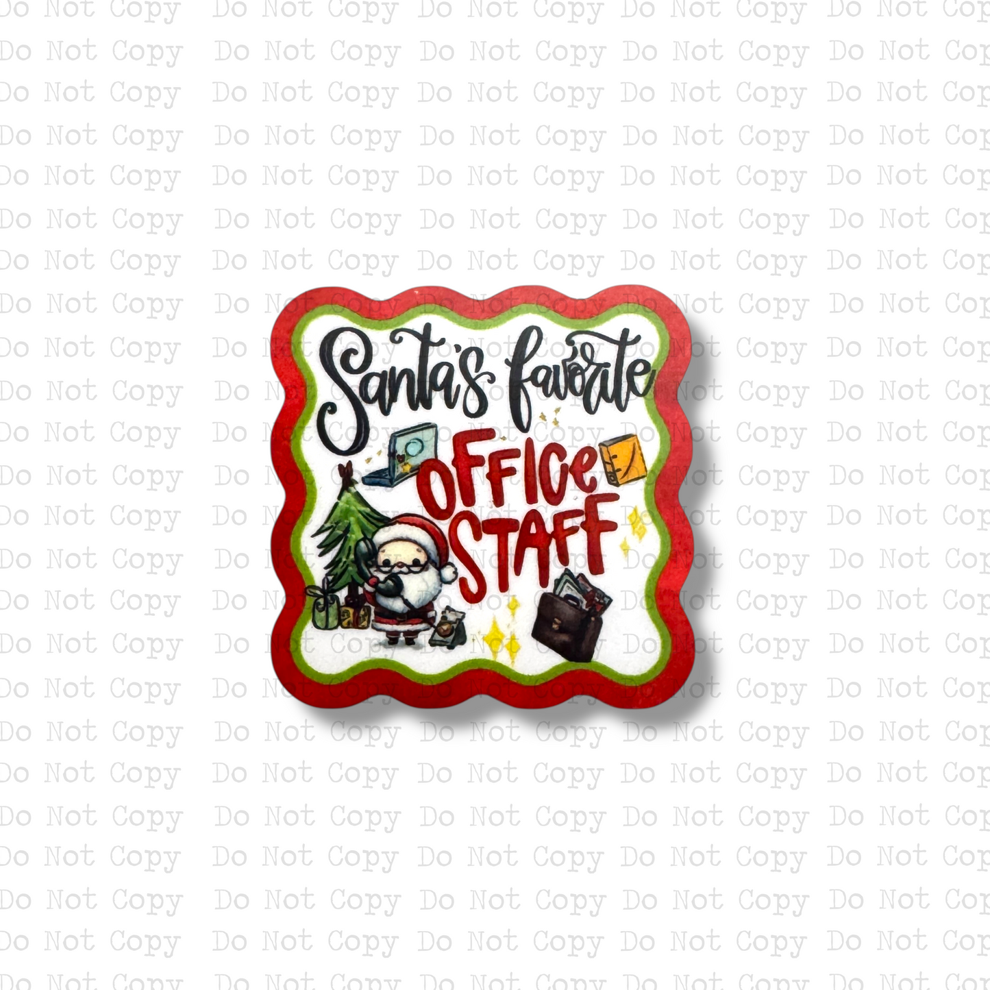 Santa's Favorite Office Staff Interchangeable Badge Button with Reel Option