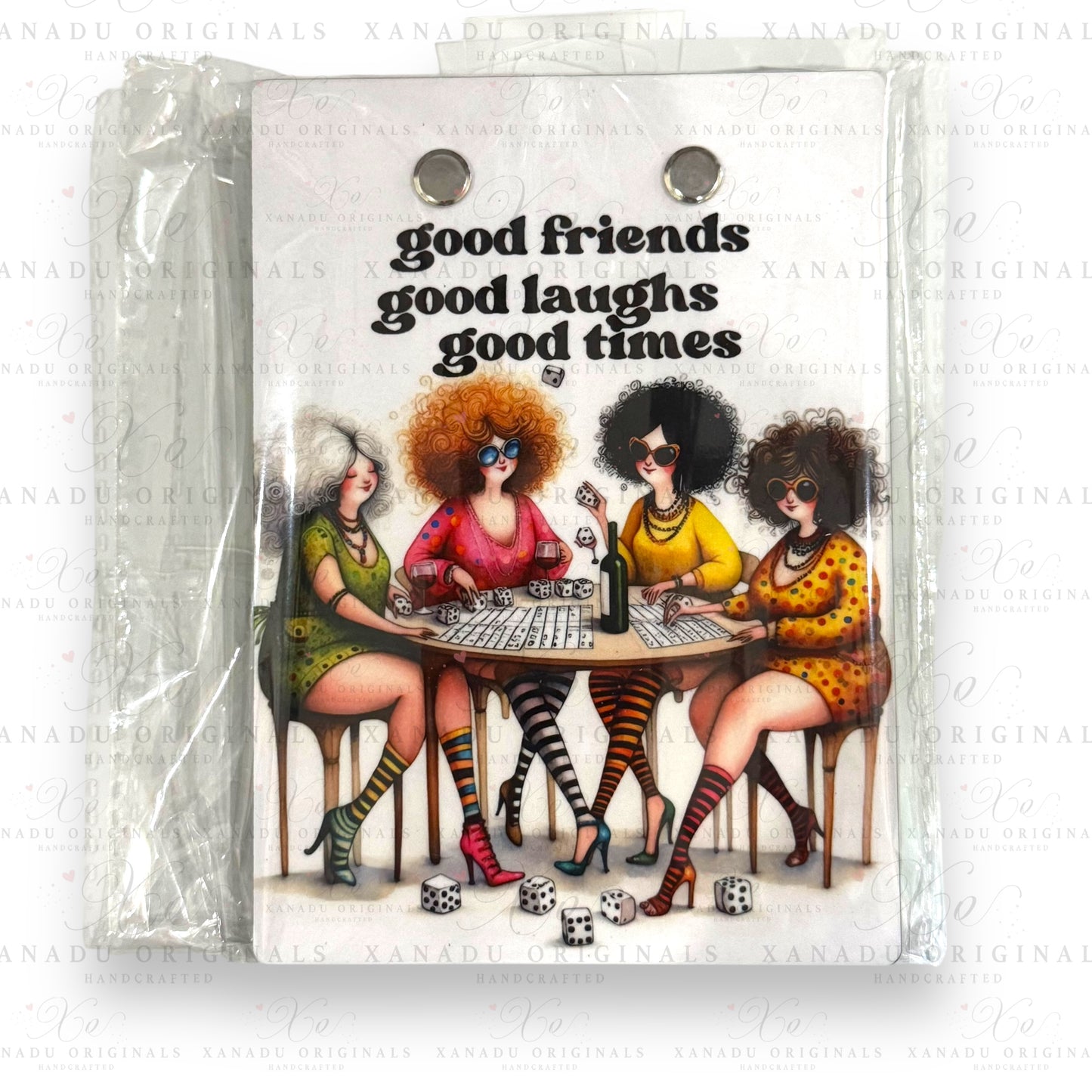 "Good Friends" Bunco Night Mini Clipboard Notepad Holder