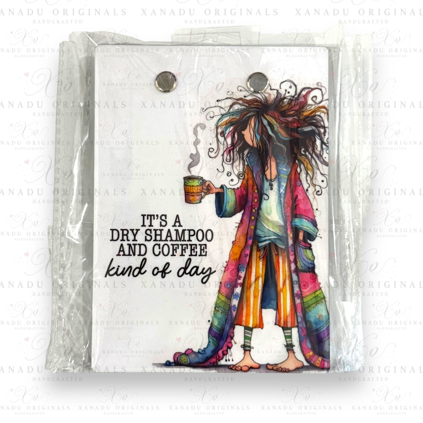"Dry Shampoo and Coffee" Mini Clipboard Notepad Holder