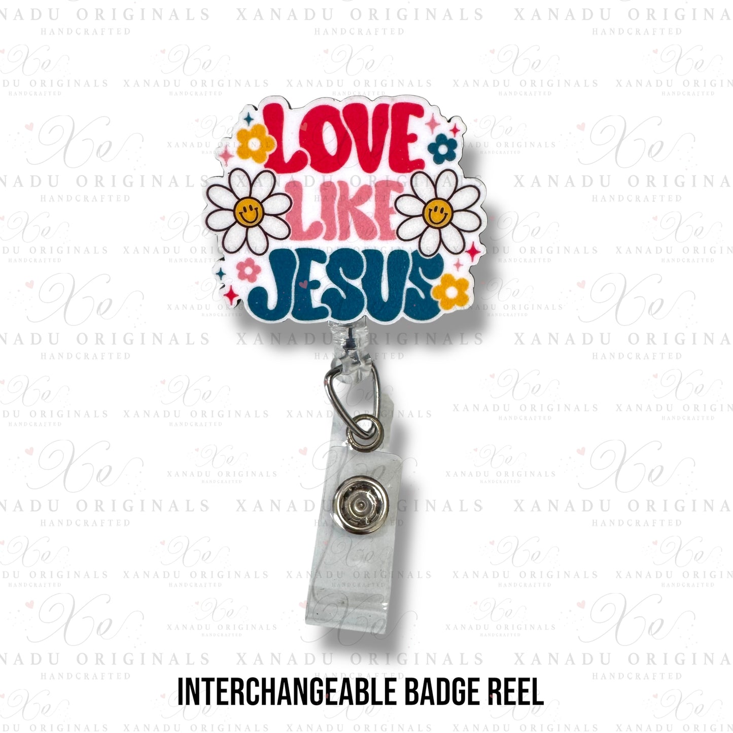 Love Like Jesus Interchangeable Badge Button with Reel Option