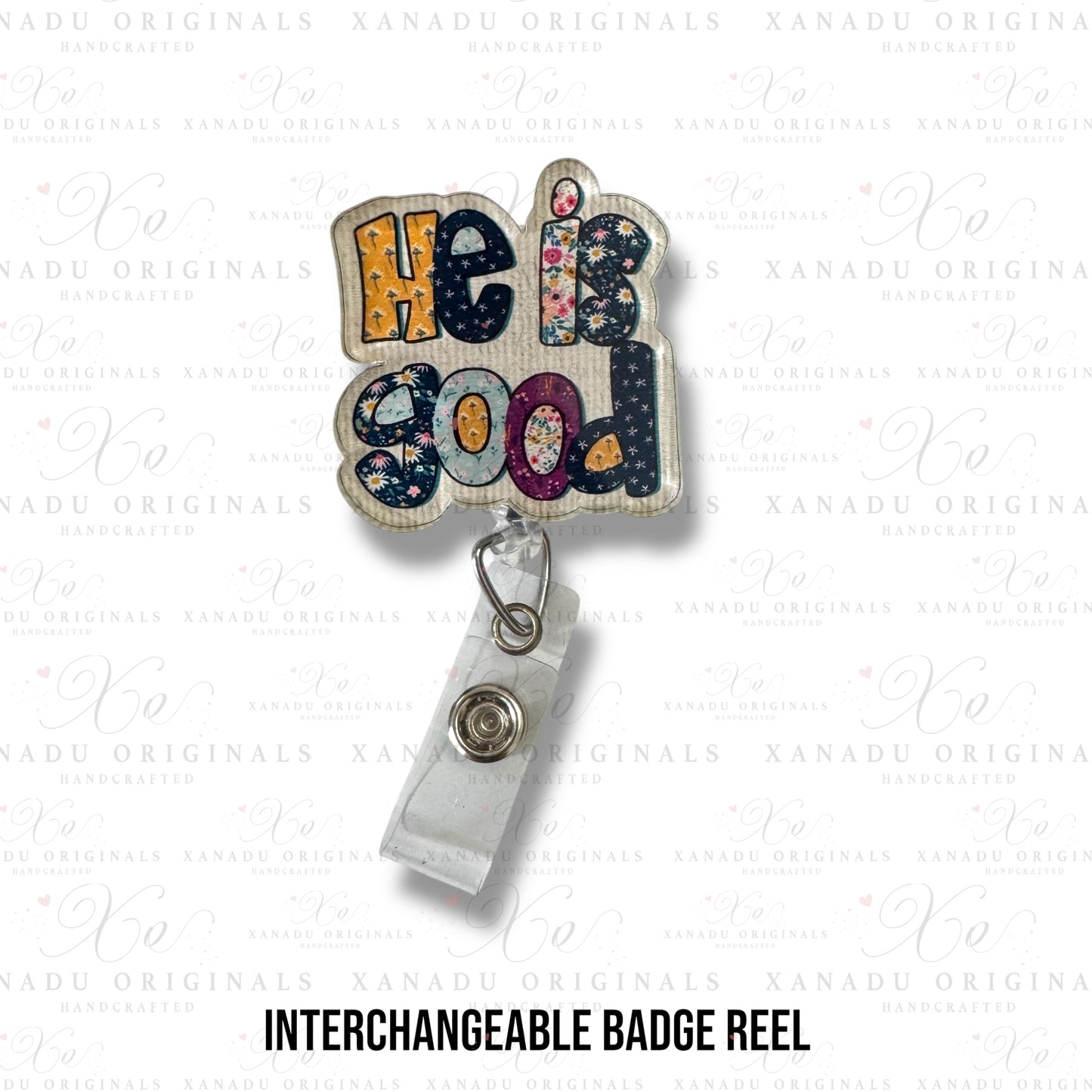 He Is Good Retractable Badge Reel