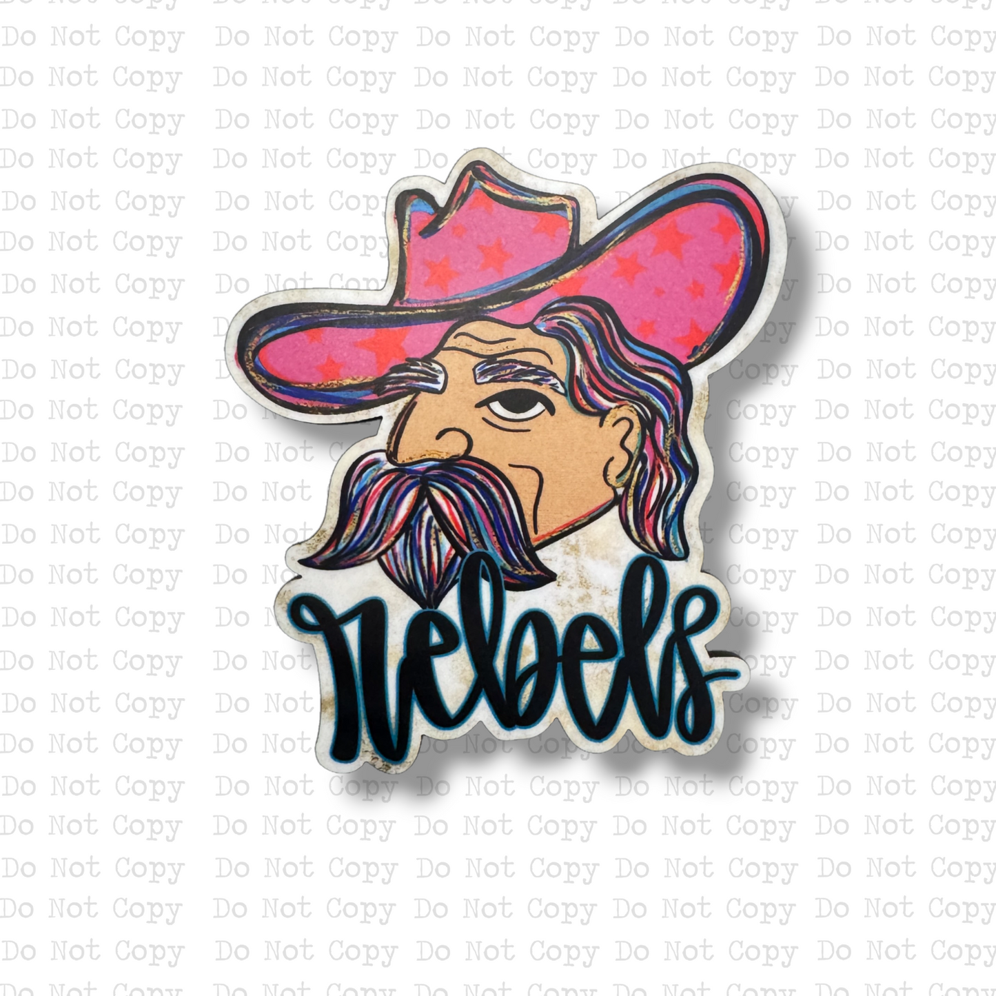 Preppy Rebel Mascot Interchangeable Badge Button with Reel Option