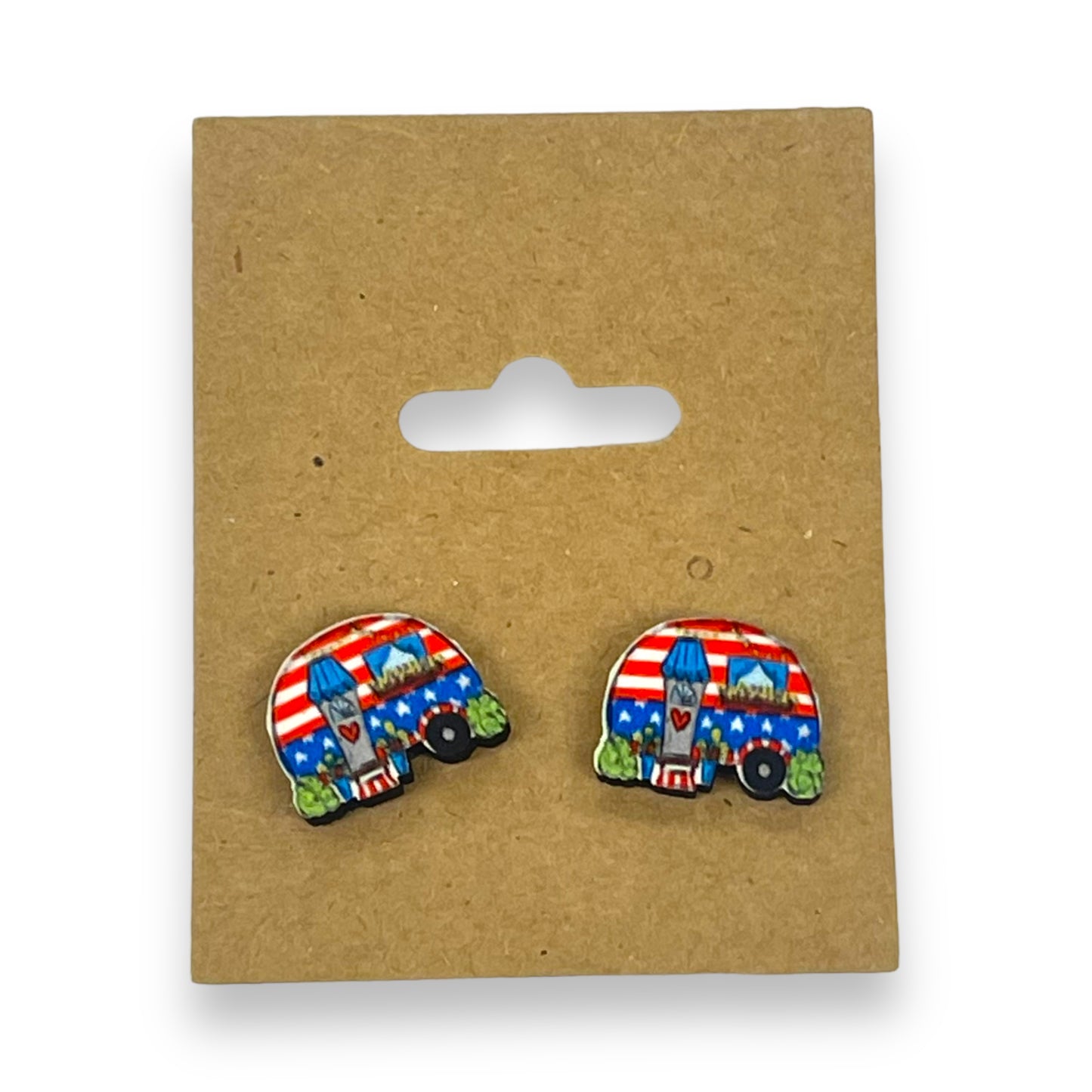Patriotic Camper Stud Post Earring