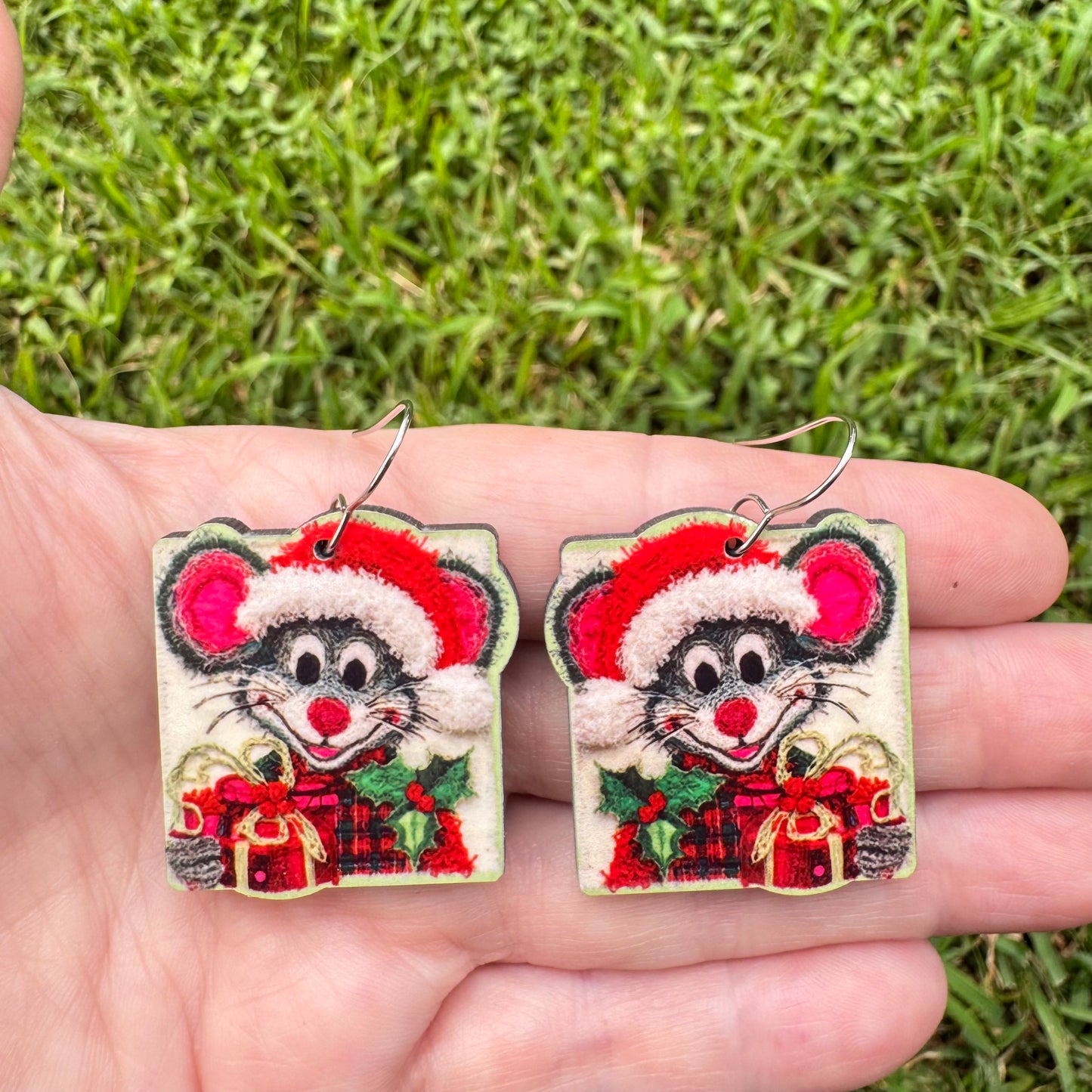 Mouse Christmas Earrings