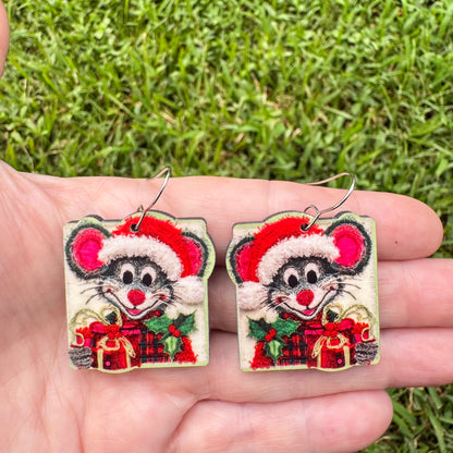 Mouse Christmas Earrings