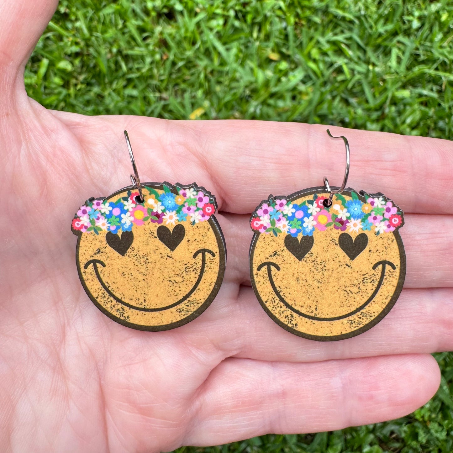 Flower Child Smiley Earrings