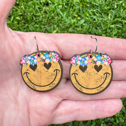 Flower Child Smiley Earrings