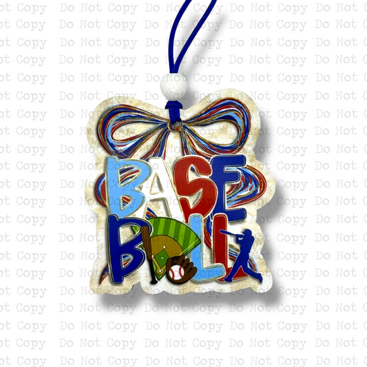 Baseball Coquette Watercolor Car Charm