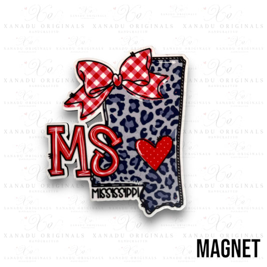 Mississippi Blue and Red State Magnet