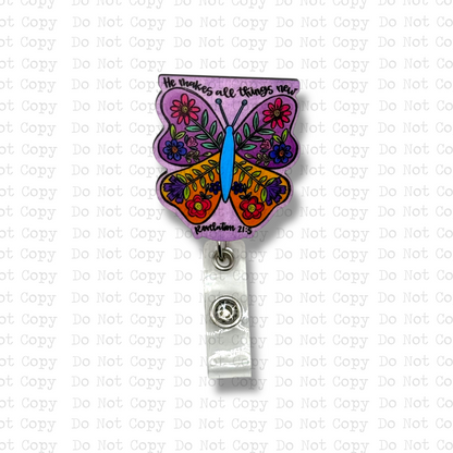 He Makes All Things New Interchangeable Badge Button with Reel Option