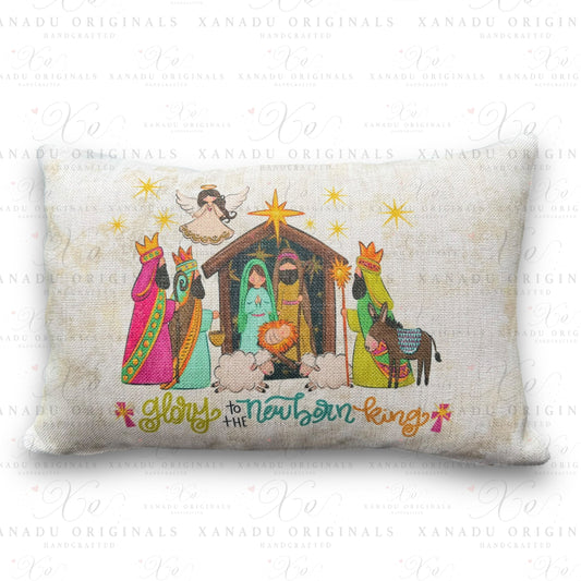 Glory to the Newborn King Pillow | 12x18