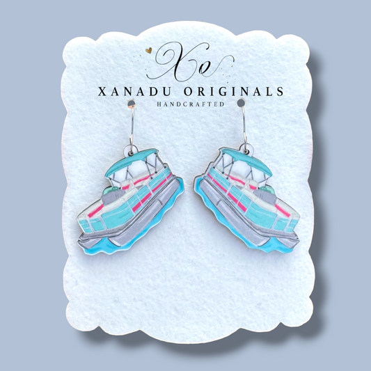 Redneck Yacht Club Pontoon Boat Earrings
