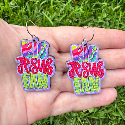 Big Jesus Fan Earrings