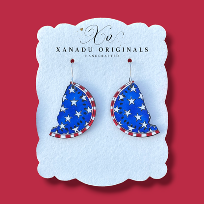 Patriotic Watermelon Earrings