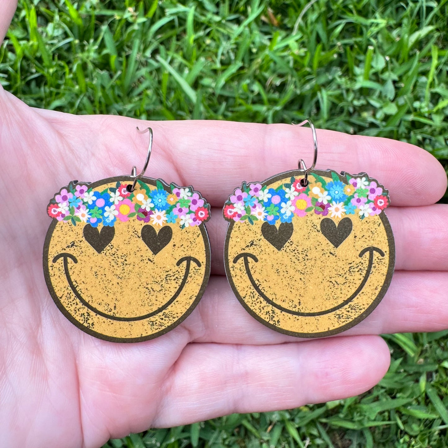 Flower Child Smiley Earrings