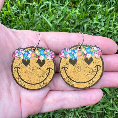 Flower Child Smiley Earrings