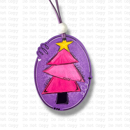 Pink and Purple Christmas Tree Ornament