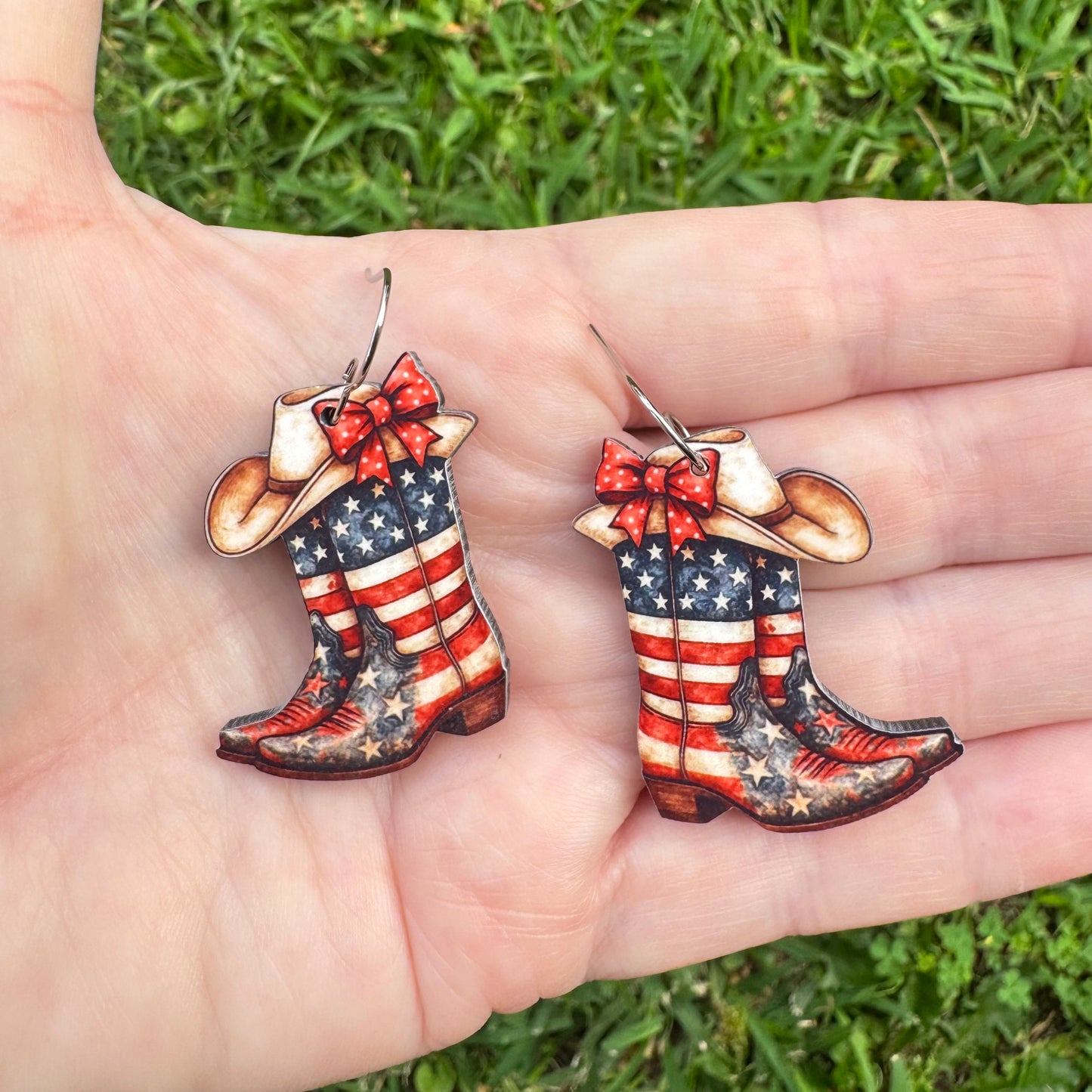 Patriotic Boots Earrings