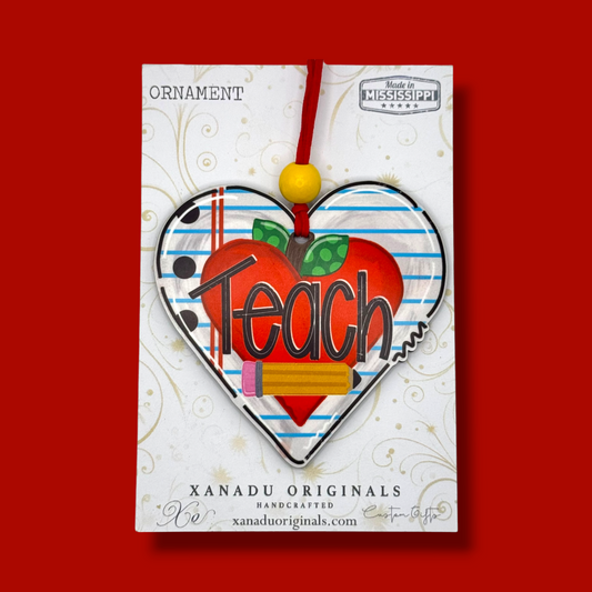 Teach Heart Decor Ornament