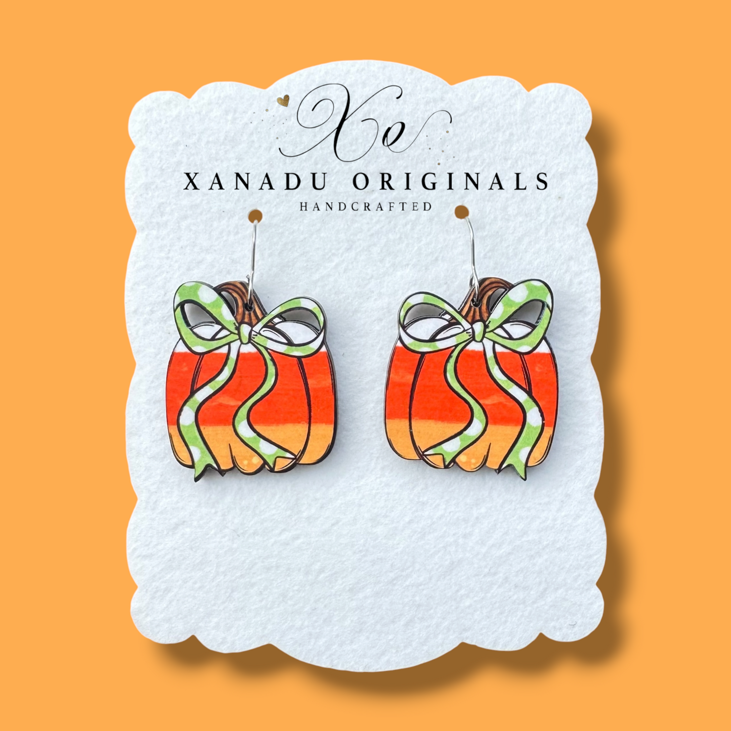 Candy Corn Pumpkin Earrings