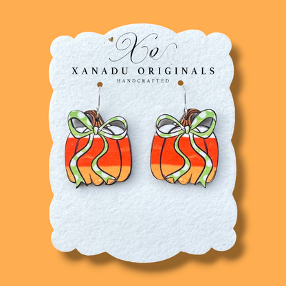 Candy Corn Pumpkin Earrings